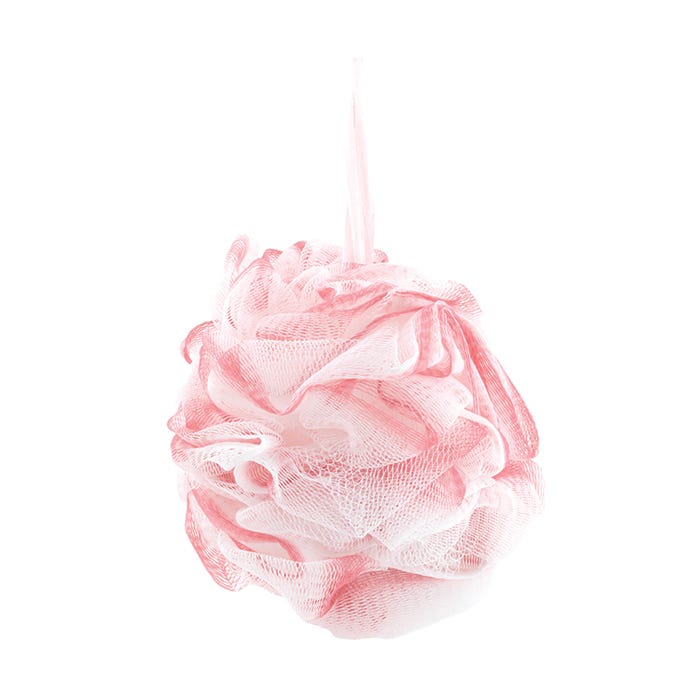 Luxury Mesh Body Puff - Pink & White