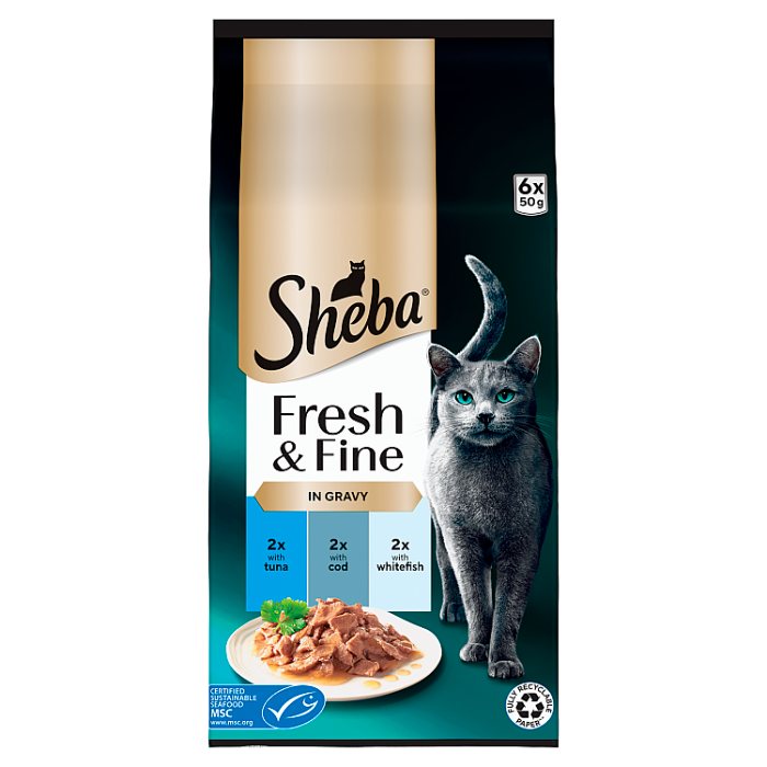 Sheba Fresh & Fine Fish in Gravy, 50g (Pack of 6)