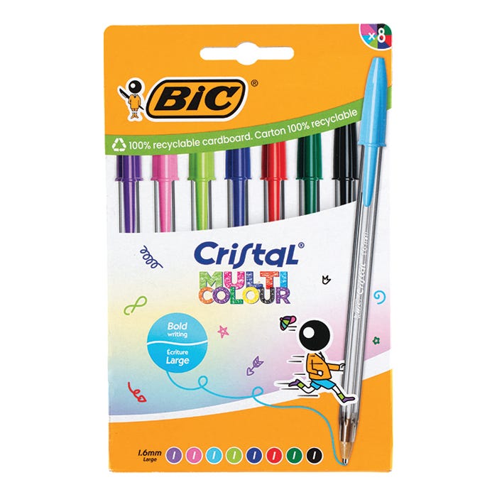 Bic Cristal Multi Colour Pens (Pack of 8)
