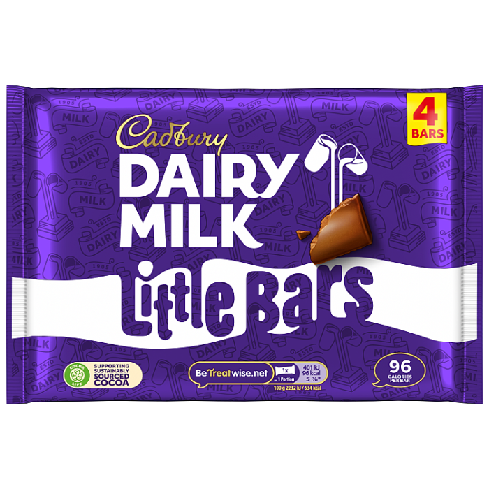 Cadbury Dairy Milk Little Bars Multipack, 72g (Pack of 4)