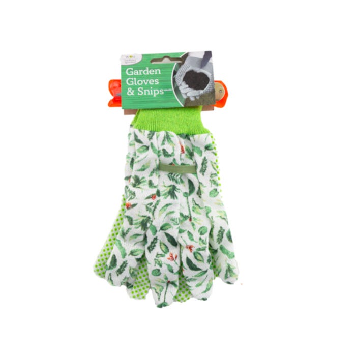 Garden Glove & Snips Set - Leaf Pattern (One Size)