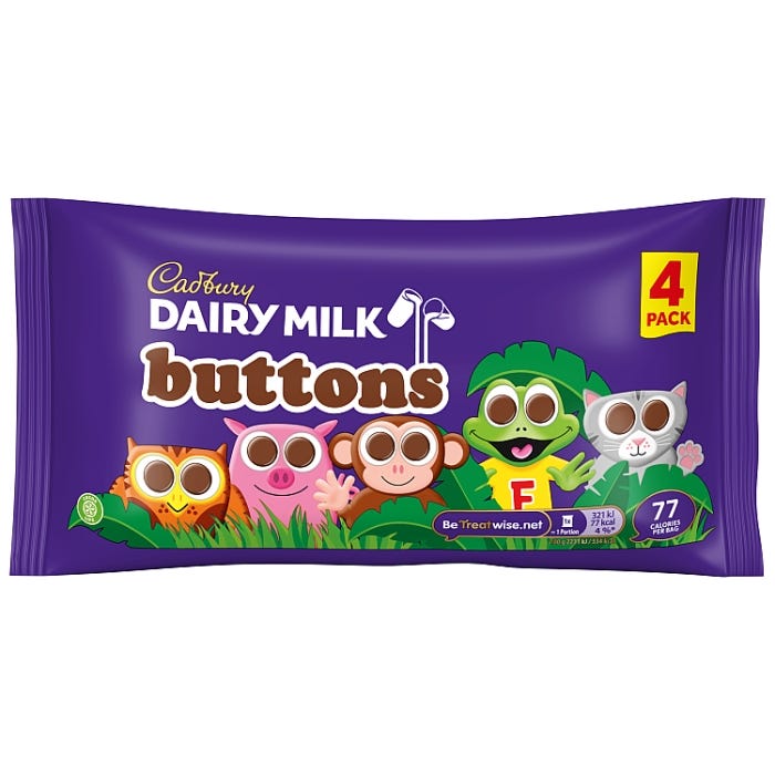 Cadbury Dairy Milk Kids Buttons (Pack of 4)