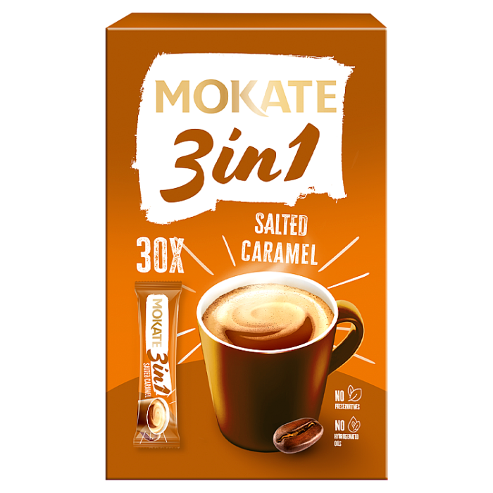 Mokate 3 in 1 Salted Caramel Flavour Coffee, 30 x 14g (420g)