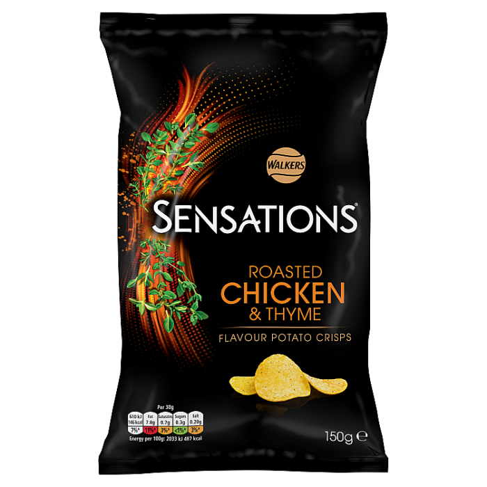 Walkers Sensations Roasted Chicken & Thyme Sharing Crisps, 150g